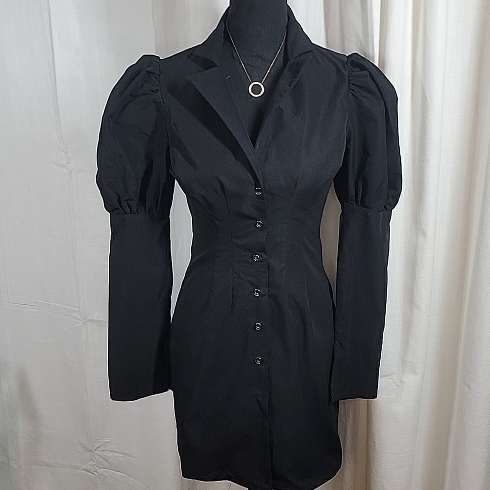 She is Victorious Mini Black Shirt Dress - Picture 7 of 12